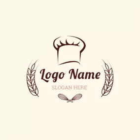 Chef Logo Chef Cap and Wheat logo design