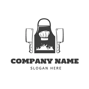Design Logo Chef Fire Knife Chopping logo design