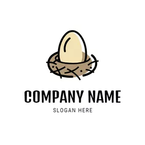 卵ロゴ Chicken Coop and Egg logo design