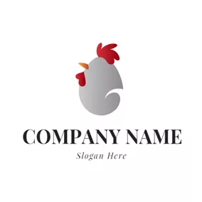 チキンロゴ Chicken Shape and Egg logo design