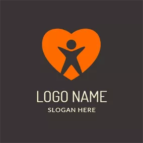Hug Logo Child and Warm Heart logo design