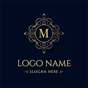 Golden Logo Chinese Style Event Planner logo design