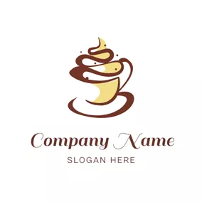 チョコレートロゴ Chocolate and Cream Cake logo design
