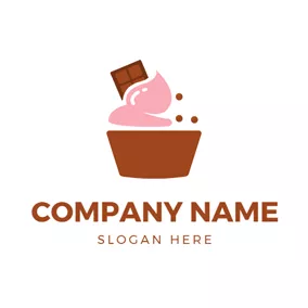 アイスクリームロゴ Chocolate and Ice Cream Cake logo design