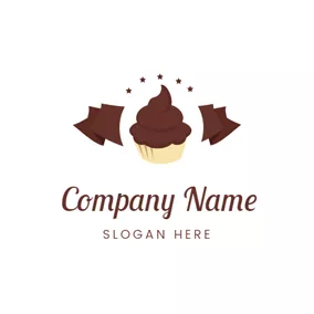 Muffin Logo Chocolate Bar and Cupcake logo design