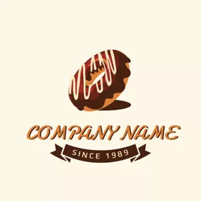 餅乾logo Chocolate Doughnut Icon logo design