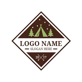 松樹logo Chocolate Frame and Christmas Tree logo design