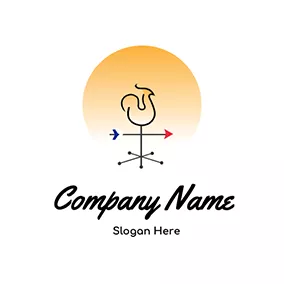 Curve Logo Circle Abstract Rooster logo design