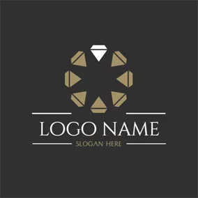 鑽石Logo Circle and Abundant Precious Diamond logo design