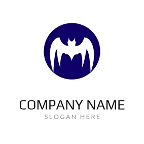 吸血鬼 Logo Circle and Bat logo design