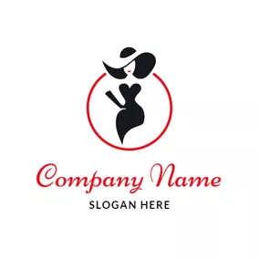 ブログのロゴ Circle and Elegant Model logo design