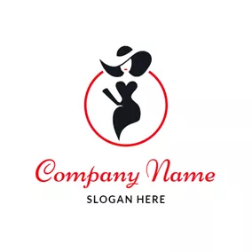 Clothes Logo Circle and Elegant Model logo design