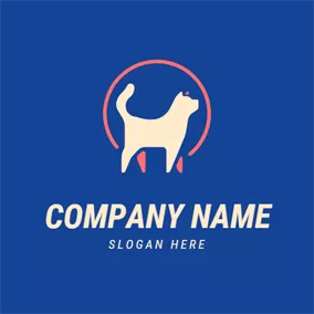 Feline Logo Circle and Flat Cat logo design
