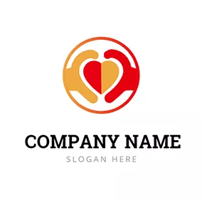 Fundraising Logo Circle and Heart Shape logo design