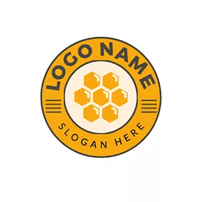 Beehive Logo Circle and Honeycomb logo design