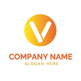 Vlog Logo Circle and Letter V logo design