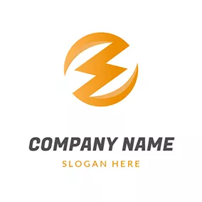Flash Logo Circle and Lightning logo design