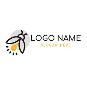 動物のロゴ Circle and Minimalist Firefly logo design