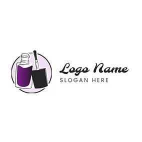 Logótipo De Beleza Circle and Nail Polish logo design