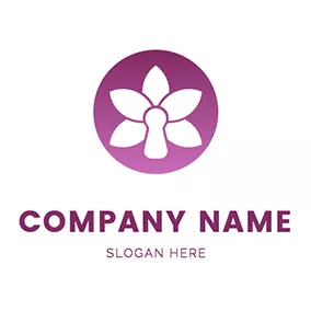 Floral Logo Circle and Orchid Icon logo design