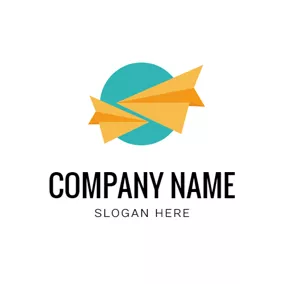 Deliver Logo Circle and Origami Plane logo design
