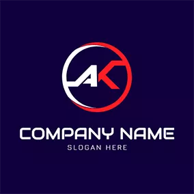 Ak Logo Circle and Simple Letter A K logo design