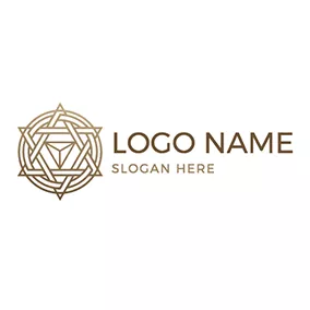 Alchemy Logo Circle and Triangle Hexagram logo design