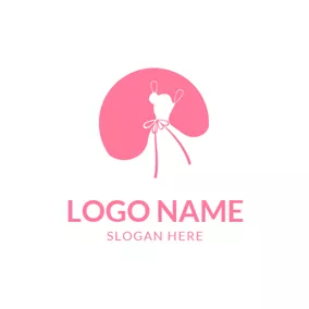 Pink Logo Circle and Wedding Dress logo design