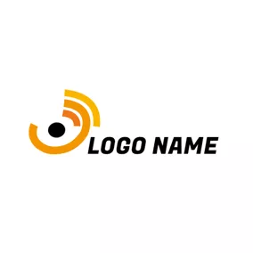 Logótipo De Chamada Circle and Wifi Icon logo design