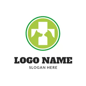 Logótipo De Veterinário Circle Animal and Cross logo design