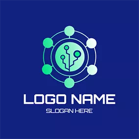 Future Logo Circle Annulus Circuit Future logo design