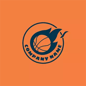 Fireball Logo Circle Basketball Fireball logo design
