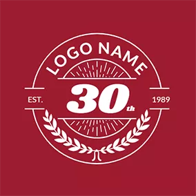 Party Logo Circle Branch and 30th Anniversary logo design