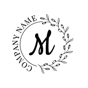 Combination Logo Circle Branch Letter M logo design