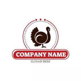 火鸡 Logo Circle Decoration and Turkey logo design