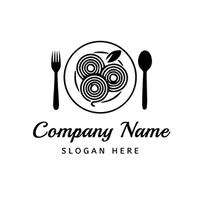 Design Logo Circle Dish Tableware Pasta logo design