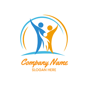 Blue Logo Circle Family Mom logo design