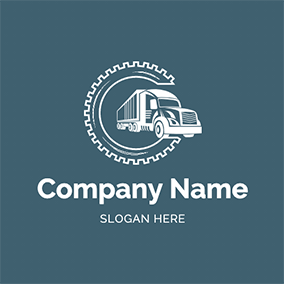 Logotipo De Camión Circle Gear Vehicle Trucks logo design