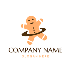Man Logo Circle Gingerman Cute Cookie logo design