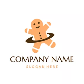 Design Logo Circle Gingerman Cute Cookie logo design
