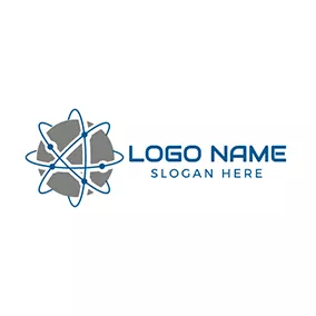 Globe Logo Circle Globe Core Nuclear logo design