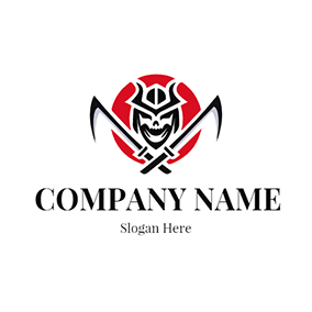 キャラクターロゴ Circle Helmet Scythe Dead logo design