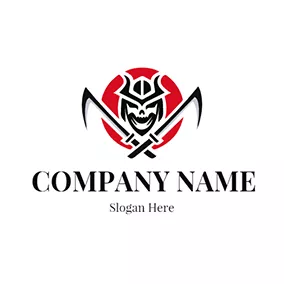 Helmet Logo Circle Helmet Scythe Dead logo design