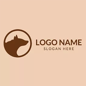 動物のロゴ Circle Hyena Logo logo design