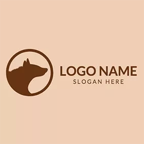 Logotipo De Animal Circle Hyena Logo logo design