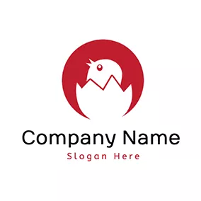 Chick Logo Circle Incubation Eggshell Chick logo design