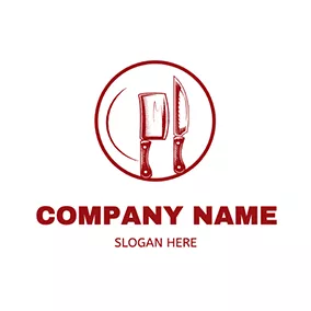 Design Logo Circle Knife Chopping logo design