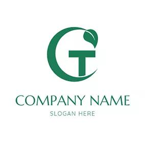 Agency Logo Circle Leaf and Unique Letter G T logo design