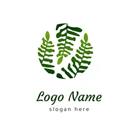 蕨類 Logo Circle Leaves Jungle Logo logo design