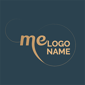 Golden Logo Circle Letter M E Monogram logo design
